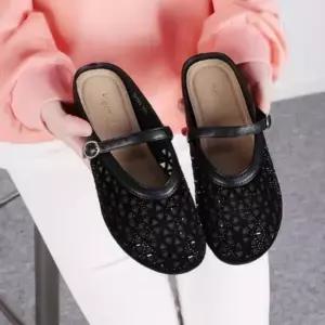 /신상오픈런 여성 여름 글리터 메쉬 스트랩 뮬 슈즈