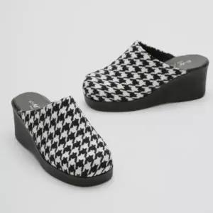 /신상오픈런 여성 하운드투스 디자인 통굽 웨지 뮬 슬리퍼