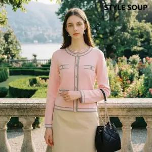 [숲][숲]믹스드 컬러 버튼 니트 (SC2LKH1)