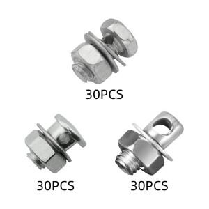 자전거 브레이크 라인 캔틸레버 고정 용 너트 및 와셔가있는 30피스 케이블 레귤레이터 클램프