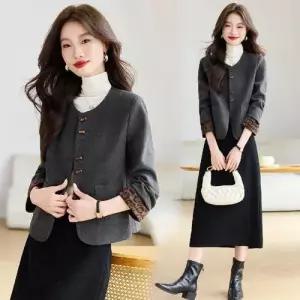 여성 봄 추동 상의 코트 자켓 호피무늬 쇼트 정장 BE3