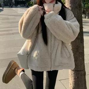 여자 덤블퍼 폴라넥 집업 빅사이즈 포근한 캐쥬얼 자켓