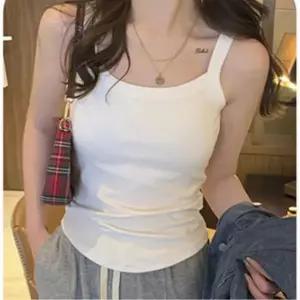 여성 나시 이너캡 내장 브라탑 여름 데일리 슬리브리스 끈나시