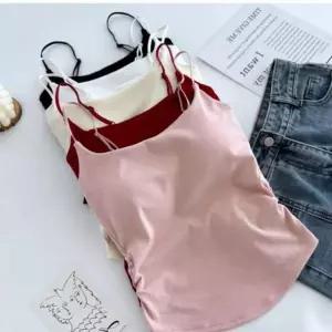 여성 셔링 캡나시 브라탑 끈나시 이너웨어 여름 데일리탑