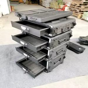 전문가용 블랙 19인치랙 2U 서랍 네트워크 컴퓨터랙 선반 타공문 240mm