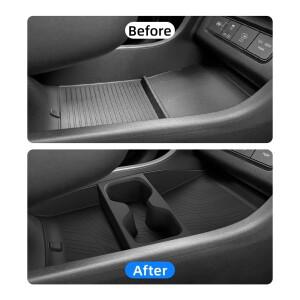 [호환] 현대 투싼 NX4 2025 2026용 차량 센터 콘솔 수납 트레이 커버, 미끄럼 방지 컵 홀더 삽입형 액세서