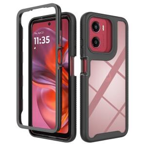 [호환품]모토로라 모토 G05 G15 G25 E15 용 투명 TPU/PC 충격 방지 케이스 듀얼 레이어 하이브리드 휴대폰