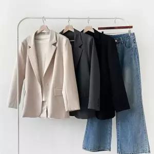 여자 출근룩 들러리룩 세미정장 클래식 블레이저 자켓