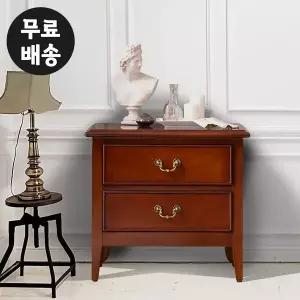 [벤티스가구]큐 마호가니 원목 협탁 엔틱 2단 서랍장 침실 거실 침대옆 안방 소파 미니 수납장