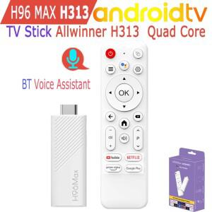 안드로이드 TV 스틱 올위너 H313 쿼드 코어 4K 와이파이6 블루투스 음성 어시스턴트 리모컨 미디어 플레이