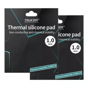 2팩 열 패드 14.8W/mK 120x120x1mm 비전도성 내열 고온 저항 노트북 히트싱크 GPU CPU LED 쿨러용 실리콘