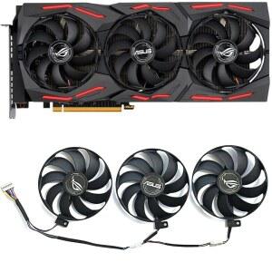 새로운 7핀 T 129215 RTX 2080 2070 RX5700XT 5700 5600XT ROG Strix OC 그래픽 팬용 SU 12V 0 5A 87MM RX5700 XT