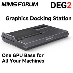 MINISFORUM DEG2 OCulink TB5 140W 80Gbps 그래픽 도킹 스테이션 GPU 베이스 게임 PCIe x16 2.5G LAN M.2 2