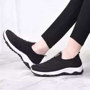 중년 할머니 여성 어른 캐주얼 외출 운동화 여자뮬 단화 올검 검정 운동화 신발 흰색 여성 남성 남자