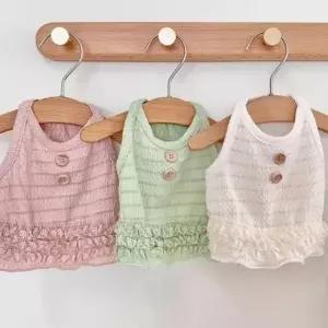 [반려] 반려견 나시티 강아지 여름 피크닉 레이스티 1P 2XP