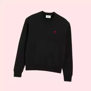 아미 파리 스몰 하트 로고 BFUSW035 730 001 맨투맨 스웨트셔츠 스?셔츠 크루넥 티셔츠 상의 블랙 기타 25