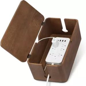 지요 목재 케이블 관리 상자 전력 스트립용 대형 코드 정리함 사무실용 연장 하이더 전선 책상 보관함 바닥