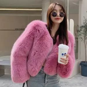 모피 자켓 캐시미어 밍크 트렌치 코트 여성용 인조 여우 푹신한 짧은 따뜻한 테디 봄버 재킷 모조 카디건