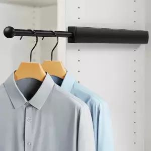 옷장용 TYRON 14인치 발렛봉 꺼내기 옷 걸이용 슬라이드 빼기 1팩 검은색