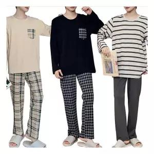 기타브랜드 굿스맨 남성 깔끔룩 홈웨어 상하세트 긴팔+긴바지 잠옷세트 3컬