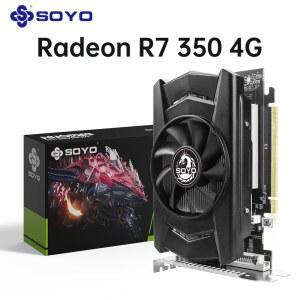 SOYO AMD Radeon R7 350 4GB 그래픽 비디오 메모리 컴퓨터 128Bit 데스크탑 DDR5 DVI VGA HD 카드 구성 요소 호환