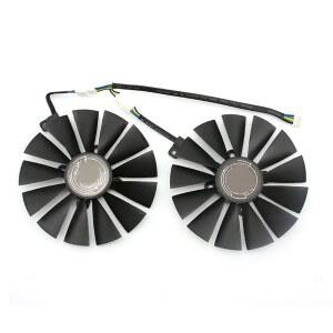 XHSESA ASUS DUAL-RX580-8G 수리 부품용 내구성 4핀 카드 냉각 있는 팬 비디오 교체용 (2개) 그래픽