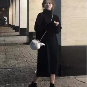 투피스느낌 롱니트 니트원피스 롱폴라 폴라니트체크스