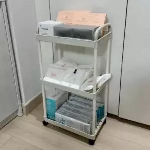 [생활] 3단 선반 화이트 이동식 수납함 트롤리