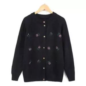 여성 플라워 니트 가디건 루즈핏 스웨터 코트 중년 여성옷 패션 간절기 꽃무늬 빅사이즈