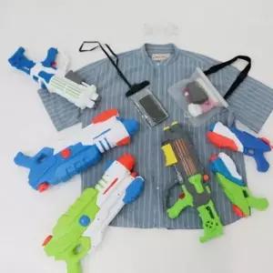 (색상 컴팩트세트)물놀이 세트 준비 물총 고글 방수팩 가방