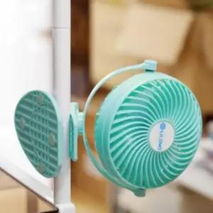 ( )미니 선풍기 캠핑 책상 무선 건전지 집게거치대 블루