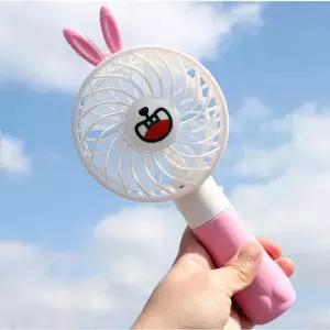 ( )토끼귀 휴대용 미니 핸디 소형 핸드 목걸이 손선풍기 냉풍기 탁상용 캠핑
