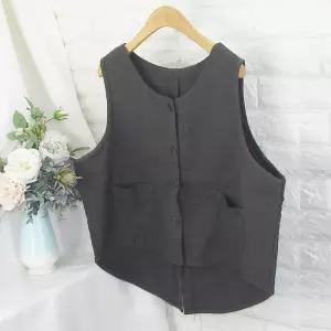 [쿨젠]blu 이중지 박스조끼 VOT면조끼 라운드조끼 빅사이즈 엄마옷_P420417042