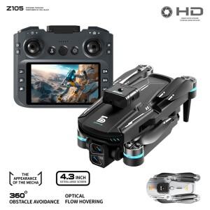 Z105 드론 제스처 컨트롤 4.3인치 대형 화면 리모컨 4K 카메라 광학 흐름 360도 장애물 회피 메카 쿼드콥터
