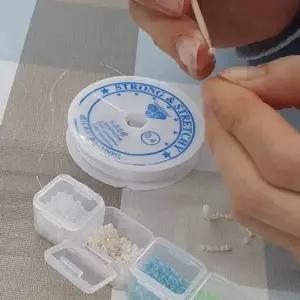 P1 비즈키링 팔찌만들기 우레탄줄 투명 0.4mm-WC5CE4B