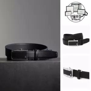 헤지스 ACC 선물포장블랙 버클 H로고 소가죽 자동벨트HJBE4F161BK HJBE4F161BKY