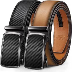 지탈리 남성 벨트 2팩 - 업무용 가죽 디자인 및 캐주얼 골프 청바지 액세서리 선물