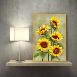 해바라기그림액자 풍수그림 돈들어오는 A3goldAL8 해바라기