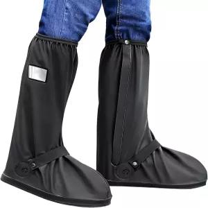 방수 신발 커버 지퍼가 달린 내구성 있는 PVC 오버슈즈 미끄럼 방지 고무 밑창이 재사용 가능한 레인 부츠