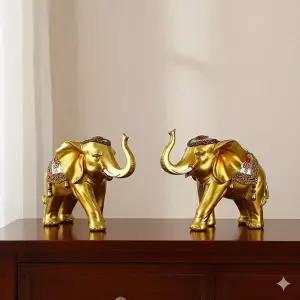 데일리데코 왕부자 골드 코끼리 특대 쌍 장식 인테리어 소품
