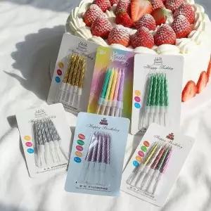 [셀러에이드]생일 파티 기념일 미니 꽈배기 막대 초 상들리에 하트 케이트 촛대