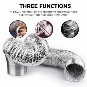 암호화 알루미늄 호일 환기 파이프 가능한 튜브 주방 콘센트 욕실 배기 선풍기 호스 80mm 100mm 120mm 150/200mm