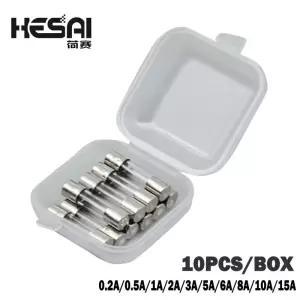 10PCS 빠른 블로우 유리관 퓨즈 5x20mm 250V F0.2A 0.5A 1A 2A 3A 5A 6A 8A 10A15A 모듬 키트