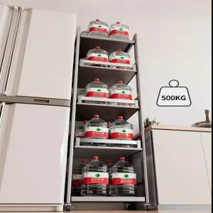 밥솥레일 주방 거치대 틈새수납장 이동식 수납장