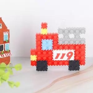소방차 미니블럭 나노블록 만들기 DIY 키트 장식 키링