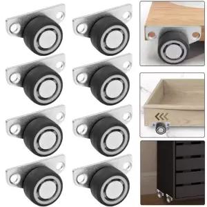 측면 장착 롤러 방향 트랙 풀리 무소음 TPE 고무 바퀴 범용 가구 캐스터 서랍 캐비닛 간편