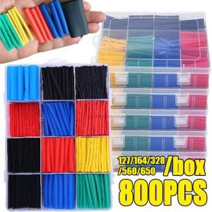 열수축 슬리빙 튜브 키트 전선 전기 연결 와이어 랩 케이블 보호 내열성 튜빙 래핑 절연