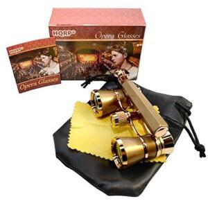 HQRP 오페라 안경 크리스탈 클리어 광학 손잡 내장 CCO 25 접이식