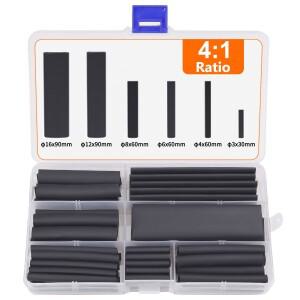 와이어 열수축 튜브 키트 -4:1 비율 접착제 라이닝 검정색 방수 산업용 3:1 빨간색 전기 랩