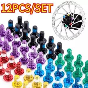 12개 자전거 디스크 브레이크 로터 볼트 T25 MTB 나사 M5 스테인리스 스틸 풀림 방지 고정